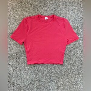 Lululemon Coral Pink Short Sleeve Athletic Top XS High Rise Performance